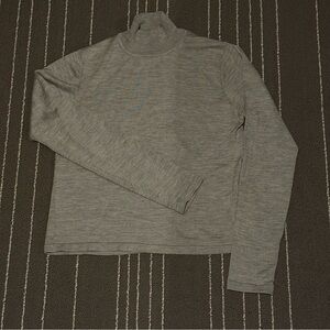 Silk Spandex Turtleneck Top Long Sleeve Gray Knit Sweater Soft Layering‎